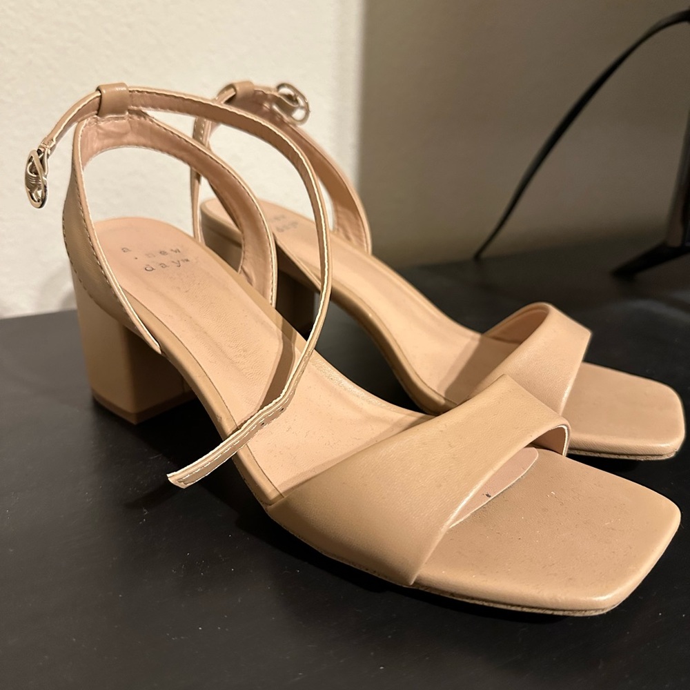 Tan Ankle Strap Heels